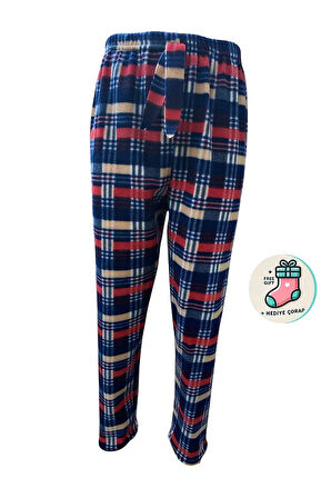 Cepsiz Kışlık Polar Kadın Pijama Altı Tek Alt Je32 - Çorap Hediyeli