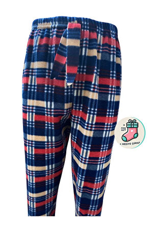 Cepsiz Kışlık Polar Kadın Pijama Altı Tek Alt Je32 - Çorap Hediyeli