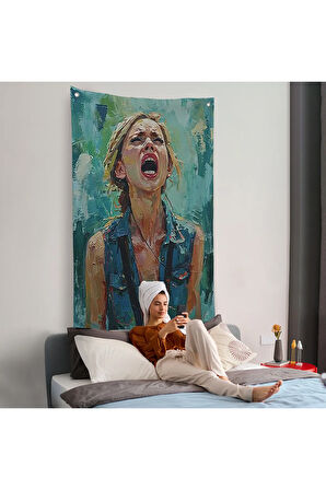 Çığlık Atan Kadın Duvar Örtüsü-7968