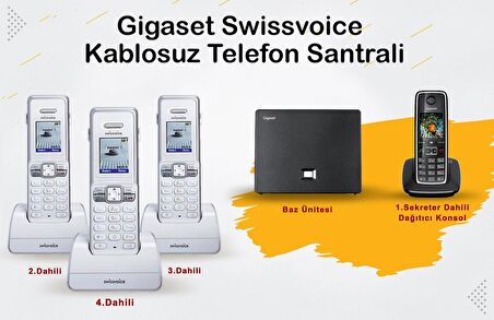 Gigaset C530 4 Dahili Swissvoice Telsiz Kablosuz Telefon Santrali