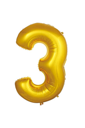 Folyo Balon Rakam Gold Renk 34 Inc 76 Cm Helyum Uyumlu