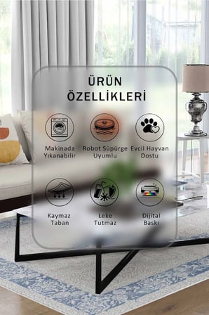 Yıkanabilir Kaymaz Taban Dijital Baskılı Halı ve Yolluk – Leke Tutmaz Salon & Mutfak Halısı
