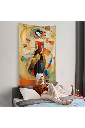 Dekoratif Soyut Kadın Duvar Örtüsü-7970