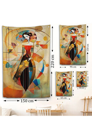Dekoratif Soyut Kadın Duvar Örtüsü-7970