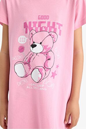 DeFacto Kız ÇocuK Baskılı Kısa Kollu Gecelik E0660A825SMPN666