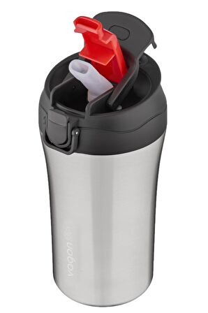 Vagonlife FiftyFifty Çift Kapak Sistemli Pipetli/Pipetsiz 400ml Çelik Mug