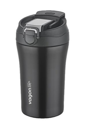 Vagonlife FiftyFifty Çift Kapak Sistemli Pipetli/Pipetsiz 400ml Çelik Mug
