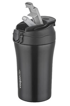 Vagonlife FiftyFifty Çift Kapak Sistemli Pipetli/Pipetsiz 400ml Çelik Mug