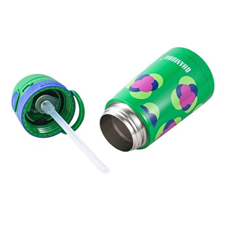 Shamobo Çelik Pipetli Çocuk Matarası 350Ml 2051 Yeşil