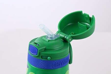 Shamobo Çelik Pipetli Çocuk Matarası 350Ml 2051 Yeşil