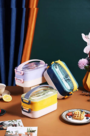 Bento Lunch Box Ofis-okul Için Yeni Nesil Sefer Tası Taşınabilir Yemek Kutusu Çelik Ff462