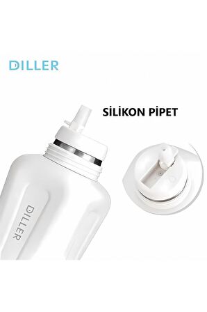 DILLER 420ml Kılıflı Taşıma Askılı Çift kullanım Pipetli /Bardaklı Çelik Matara 6 saat sıcak/soğuk