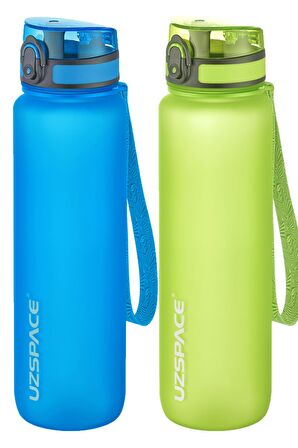 Uzspace 2'li Tritan Matara Seti 1000 ml Büyük Boy 14 Farklı Renk Seçeneği FiftyFifty