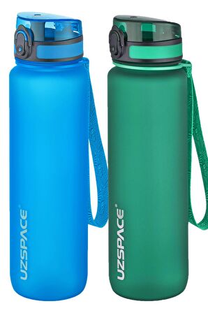 Uzspace 2'li Tritan Matara Seti 1000 ml Büyük Boy 14 Farklı Renk Seçeneği FiftyFifty