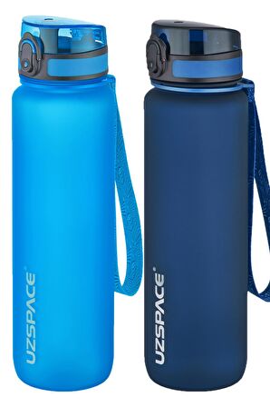 Uzspace 2'li Tritan Matara Seti 1000 ml Büyük Boy 14 Farklı Renk Seçeneği FiftyFifty