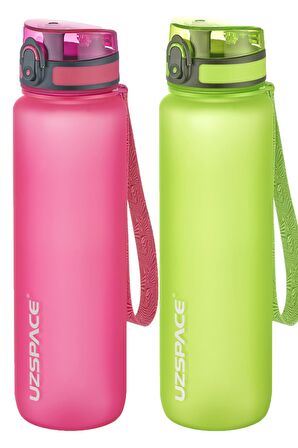 Uzspace 2'li Tritan Matara Seti 1000 ml Büyük Boy 14 Farklı Renk Seçeneği FiftyFifty
