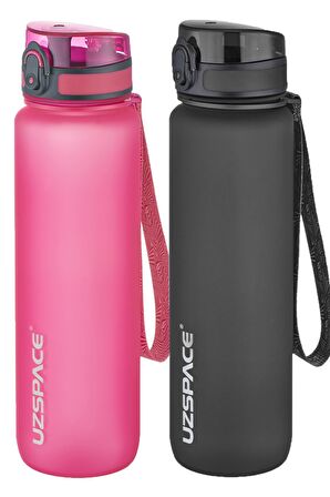 Uzspace 2'li Tritan Matara Seti 1000 ml Büyük Boy 14 Farklı Renk Seçeneği FiftyFifty