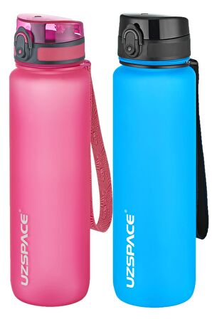 Uzspace 2'li Tritan Matara Seti 1000 ml Büyük Boy 14 Farklı Renk Seçeneği FiftyFifty