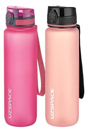 Uzspace 2'li Tritan Matara Seti 1000 ml Büyük Boy 14 Farklı Renk Seçeneği FiftyFifty