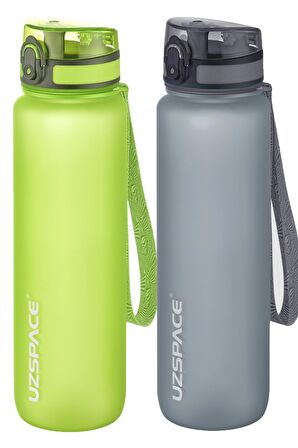 Uzspace 2'li Tritan Matara Seti 1000 ml Büyük Boy 14 Farklı Renk Seçeneği FiftyFifty
