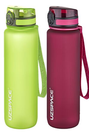 Uzspace 2'li Tritan Matara Seti 1000 ml Büyük Boy 14 Farklı Renk Seçeneği FiftyFifty