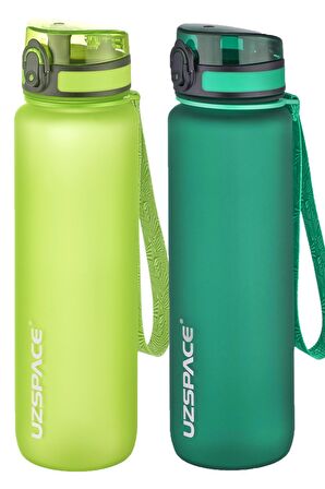 Uzspace 2'li Tritan Matara Seti 1000 ml Büyük Boy 14 Farklı Renk Seçeneği FiftyFifty