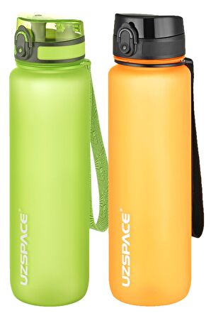 Uzspace 2'li Tritan Matara Seti 1000 ml Büyük Boy 14 Farklı Renk Seçeneği FiftyFifty