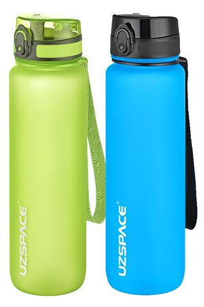 Uzspace 2'li Tritan Matara Seti 1000 ml Büyük Boy 14 Farklı Renk Seçeneği FiftyFifty