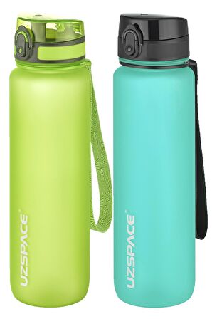 Uzspace 2'li Tritan Matara Seti 1000 ml Büyük Boy 14 Farklı Renk Seçeneği FiftyFifty