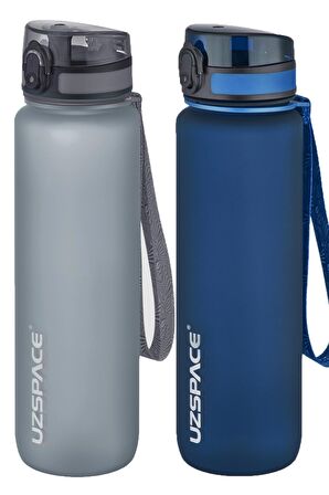 Uzspace 2'li Tritan Matara Seti 1000 ml Büyük Boy 14 Farklı Renk Seçeneği FiftyFifty