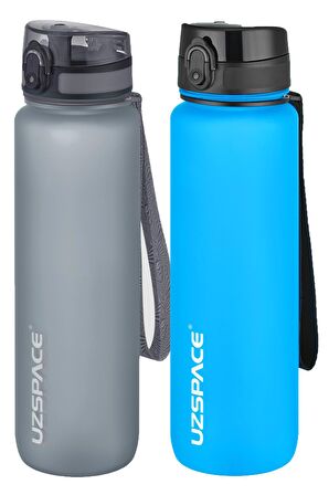 Uzspace 2'li Tritan Matara Seti 1000 ml Büyük Boy 14 Farklı Renk Seçeneği FiftyFifty