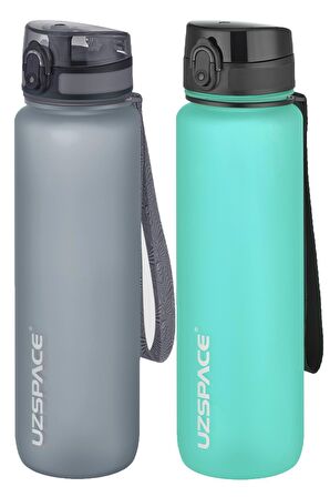 Uzspace 2'li Tritan Matara Seti 1000 ml Büyük Boy 14 Farklı Renk Seçeneği FiftyFifty