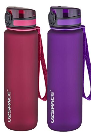 Uzspace 2'li Tritan Matara Seti 1000 ml Büyük Boy 14 Farklı Renk Seçeneği FiftyFifty