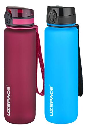 Uzspace 2'li Tritan Matara Seti 1000 ml Büyük Boy 14 Farklı Renk Seçeneği FiftyFifty