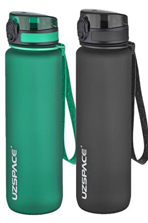 Uzspace 2'li Tritan Matara Seti 1000 ml Büyük Boy 14 Farklı Renk Seçeneği FiftyFifty