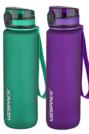 Uzspace 2'li Tritan Matara Seti 1000 ml Büyük Boy 14 Farklı Renk Seçeneği FiftyFifty