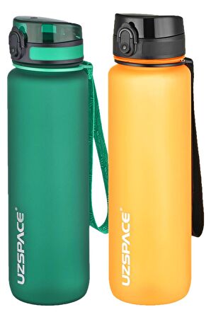 Uzspace 2'li Tritan Matara Seti 1000 ml Büyük Boy 14 Farklı Renk Seçeneği FiftyFifty