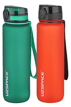 Uzspace 2'li Tritan Matara Seti 1000 ml Büyük Boy 14 Farklı Renk Seçeneği FiftyFifty