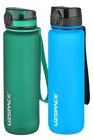 Uzspace 2'li Tritan Matara Seti 1000 ml Büyük Boy 14 Farklı Renk Seçeneği FiftyFifty