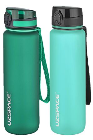 Uzspace 2'li Tritan Matara Seti 1000 ml Büyük Boy 14 Farklı Renk Seçeneği FiftyFifty