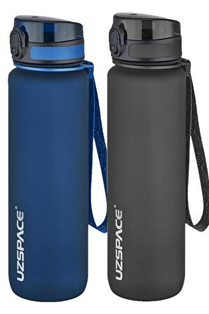 Uzspace 2'li Tritan Matara Seti 1000 ml Büyük Boy 14 Farklı Renk Seçeneği FiftyFifty