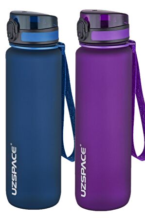 Uzspace 2'li Tritan Matara Seti 1000 ml Büyük Boy 14 Farklı Renk Seçeneği FiftyFifty