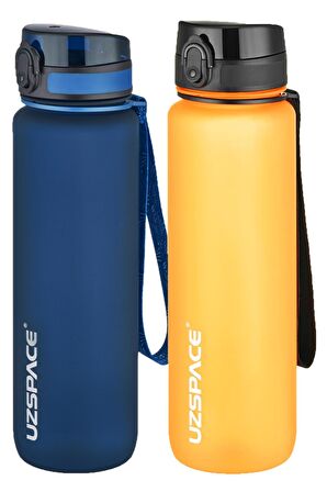 Uzspace 2'li Tritan Matara Seti 1000 ml Büyük Boy 14 Farklı Renk Seçeneği FiftyFifty