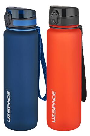 Uzspace 2'li Tritan Matara Seti 1000 ml Büyük Boy 14 Farklı Renk Seçeneği FiftyFifty