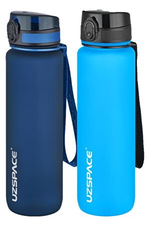 Uzspace 2'li Tritan Matara Seti 1000 ml Büyük Boy 14 Farklı Renk Seçeneği FiftyFifty