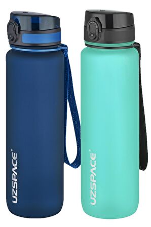 Uzspace 2'li Tritan Matara Seti 1000 ml Büyük Boy 14 Farklı Renk Seçeneği FiftyFifty