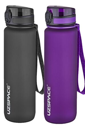Uzspace 2'li Tritan Matara Seti 1000 ml Büyük Boy 14 Farklı Renk Seçeneği FiftyFifty
