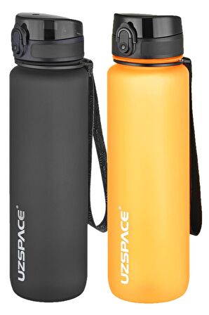 Uzspace 2'li Tritan Matara Seti 1000 ml Büyük Boy 14 Farklı Renk Seçeneği FiftyFifty