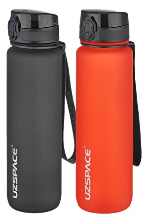 Uzspace 2'li Tritan Matara Seti 1000 ml Büyük Boy 14 Farklı Renk Seçeneği FiftyFifty