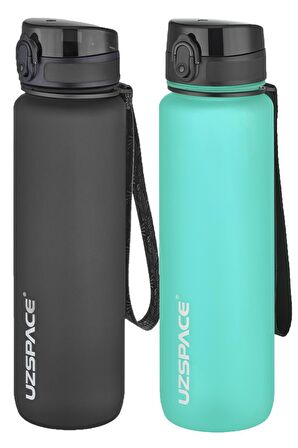 Uzspace 2'li Tritan Matara Seti 1000 ml Büyük Boy 14 Farklı Renk Seçeneği FiftyFifty